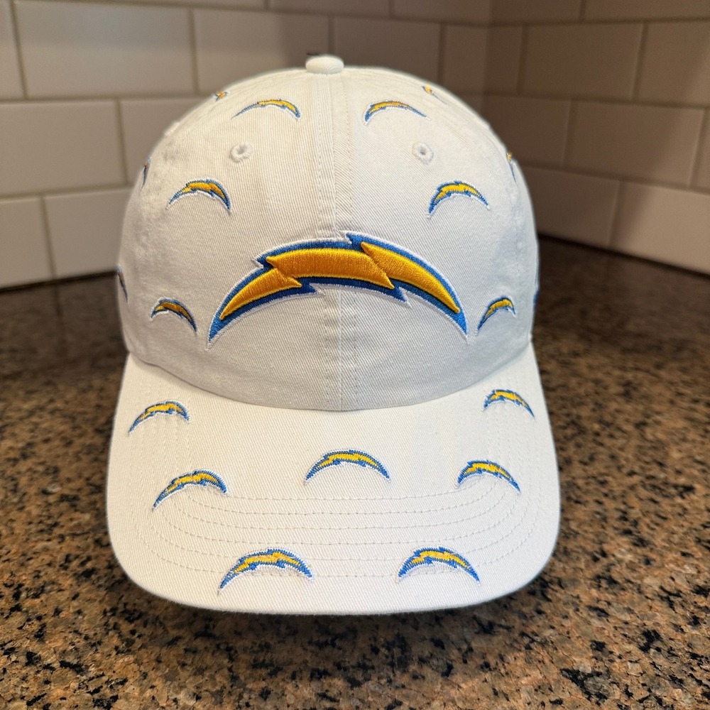 Los Angeles Chargers '47 Clean Up Hat Womens White Confetti Lightning New